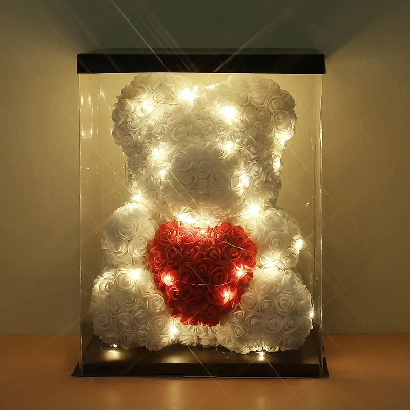 Flone подарок на день Святого Валентина мишка тедди Роза рождения искусственная