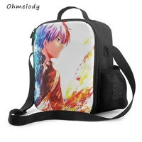 my hero academia anime boys girls lunch bags shoulder straps crossbody lunch bags cooler insualtion bag for school work picnic