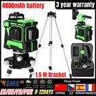 Многофункциональный лазерный 3D уровень, 12 линий, зеленый лазер, самонивелирующийся, 360 градусов, горизонтальные, вертикальные, перекрестные линии, беспроводной, с дистанционным управлением