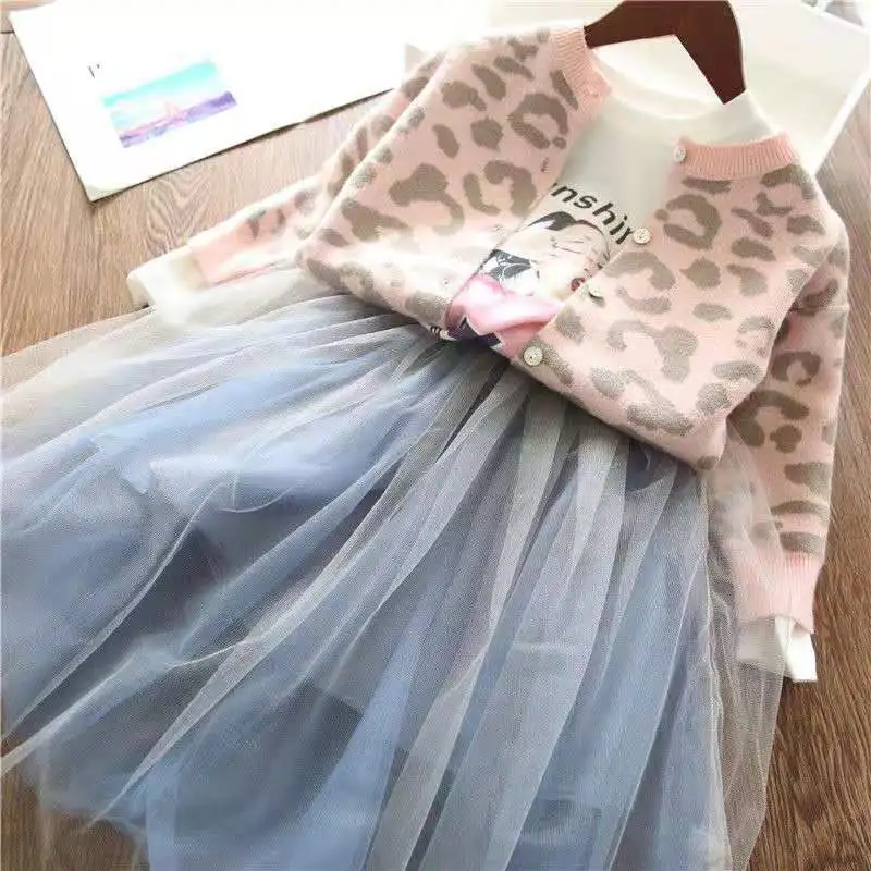 Baby Girls Outerwear Coat for Girl Fashion Leopard Cardigan Clothing Sweater Outwear Children Kids Autumn Winter Coats 2-8 years |