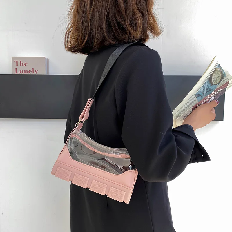 

Transparent Shoulder Bags for Women New 2021 Designer Luxury Brand Harajuku Korean Style Handbags Bolsas Femininas Baratas