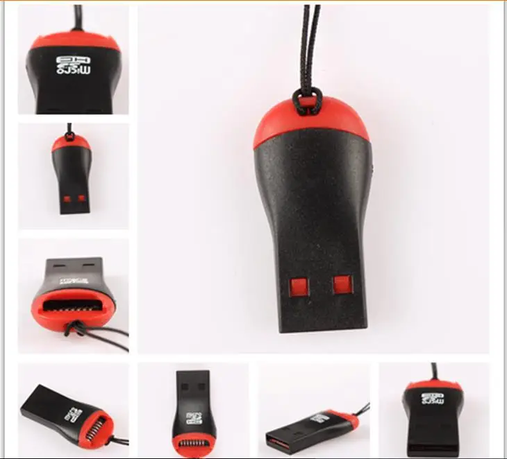 Универсальный 1 шт. USB 2,0 Micro SD TF считыватель флэш-карт памяти мини адаптер для ПК ноутбука компьютера Топ черный