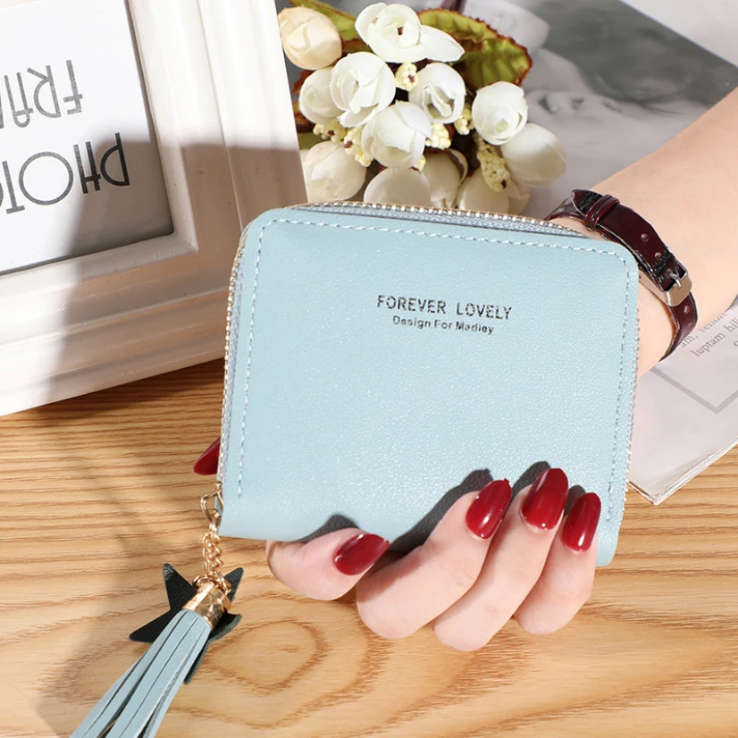 Новинка Женский кошелек с кисточкой подвесные кошельки кожаный короткий женский