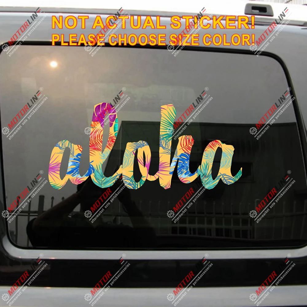 Надпись Алоха Гавайи гавайская наклейка виниловая Светоотражающая в красочном