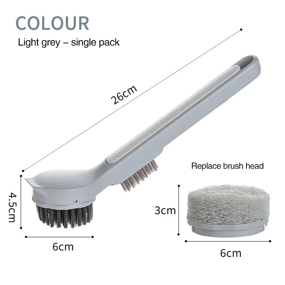 

1PC Bristles Kitchen Cleaning Brushe For Washing Pots Dishes Long Handles No-stick Oil No-hurt Pot Sponge kitchen Cleaning Brush