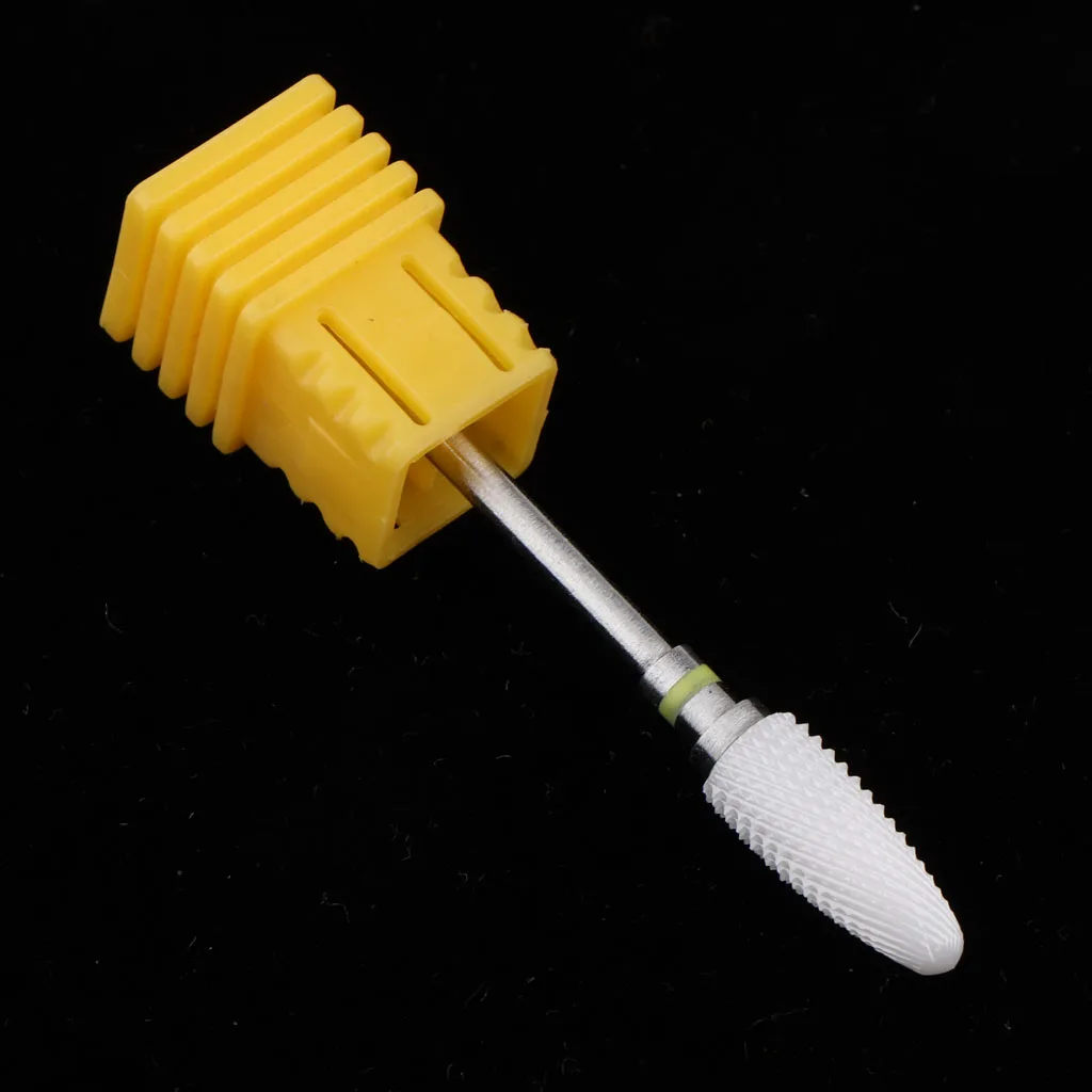 

White 3/32’’ Ceramic Nail Drill Bit Coarse Medium Fine Grit Manicure Drill