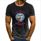 Градиент Для мужчин унисекс с принтом во все тяжкие футболка LOS POLLOS футболка с надписью Hermanos куриные братья короткий рукав Hipster горячая Распродажа топов