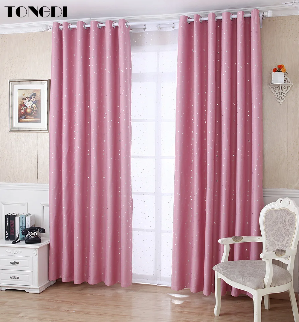 Блестящие шторы TONGDI с серебряными звездами высококачественные рождественские
