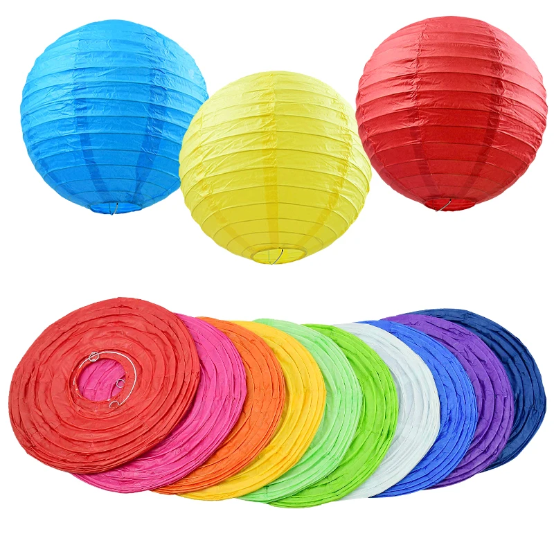 

10/15/20/25/30cm Chinese Round Paper Lanterns Lamp Birthday Wedding Party Xmas Hanging Carft Festival Venue Decor Lampion Balls