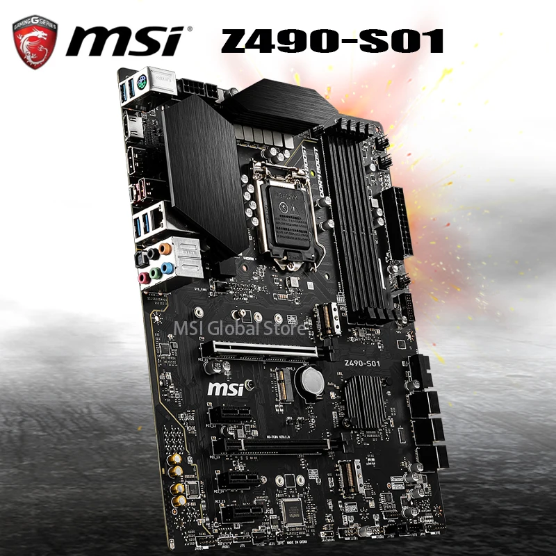 Kaufen MSI Z490-S01 Motherboard LGA 1200 DDR4 M.2 SATA3 DisplayPort Overlocking USB 3,2 Gen2 Desktop Intel Z490 Placa-Mãe 1200 ATX Neue
