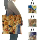 Масляная живопись Thearchy Angle Print сумки-шопперы для женщин вместительные сумки для покупок для продуктов B13226