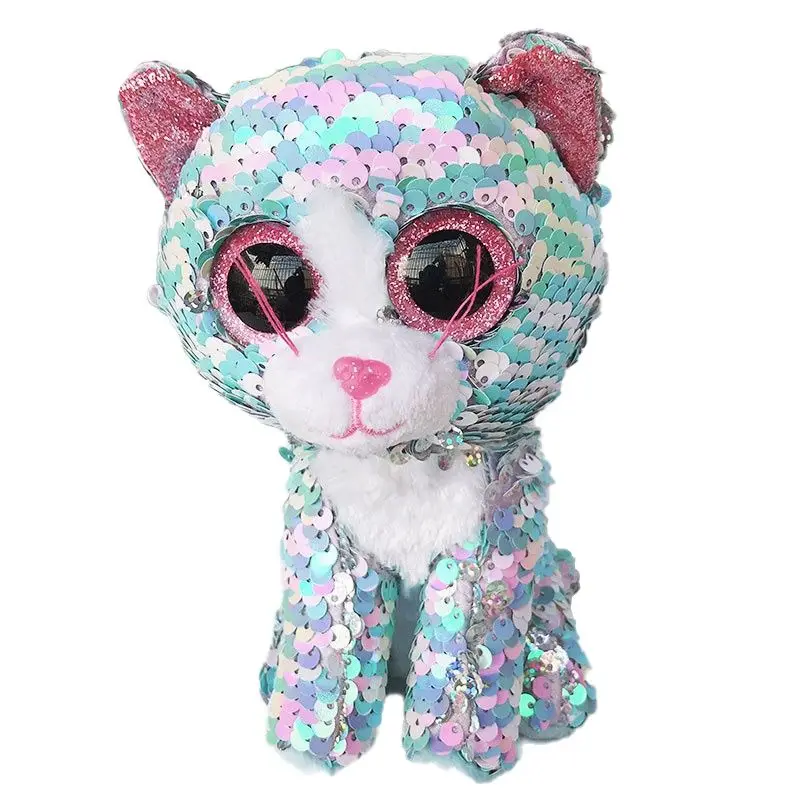 Ty Beanie мягкая Набивная игрушка горошек, переворачиваемая, Whimsy, кот, блестки, животное, коллекционная кукла для мальчиков и девочек, подарок на...