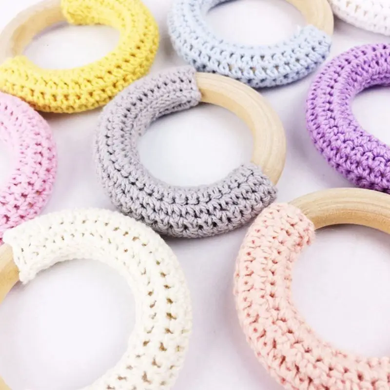 

Baby Wooden Teether Nature Montessori Baby Toy Infant Teething Molars Teether Toy Accessories Wooden Ring Set Necklace Kids Toys