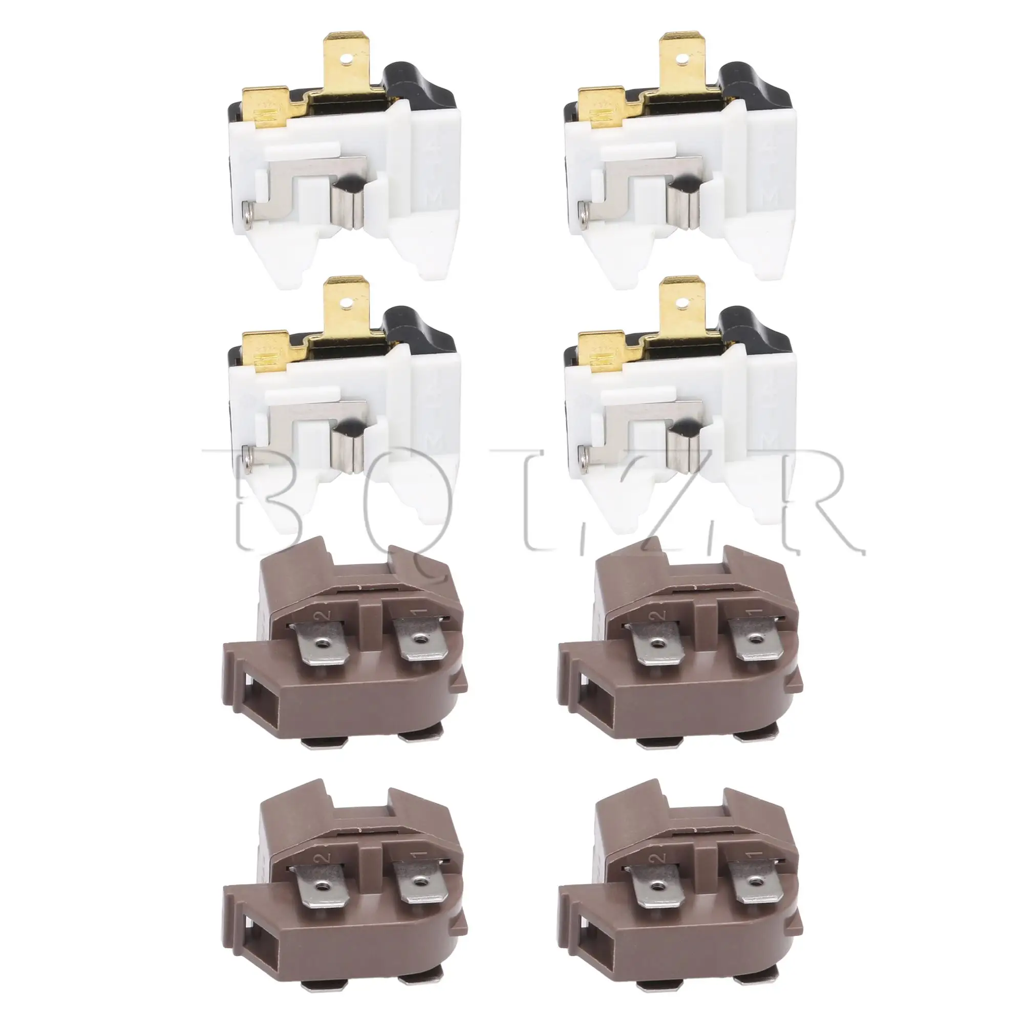 

BQLZR 7020935 4.7 Ohm 1/4HP Refrigerator Freezer Overload Relay Kit 4 Pin Pack