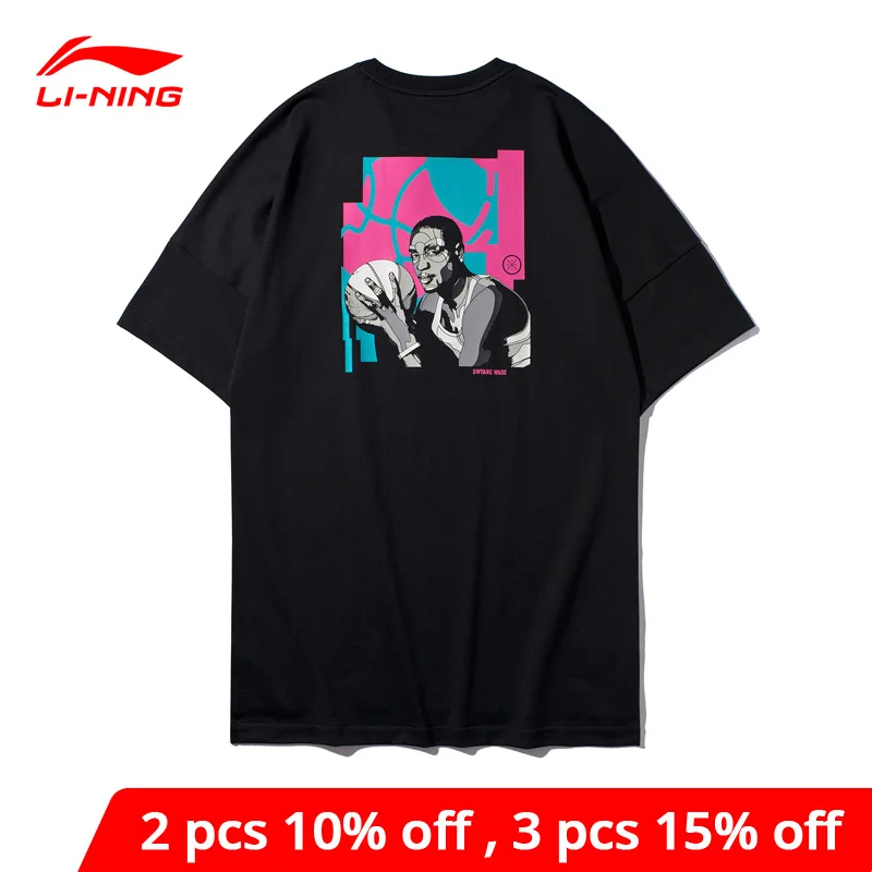 Футболка для баскетбола ли-нин мужчин свободный крой хлопковая футболка с