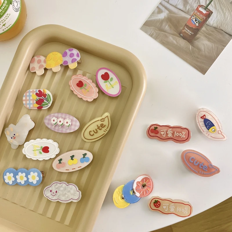 1 шт. милые цветные пончики цветок Детские заколки для волос акриловые аксессуары