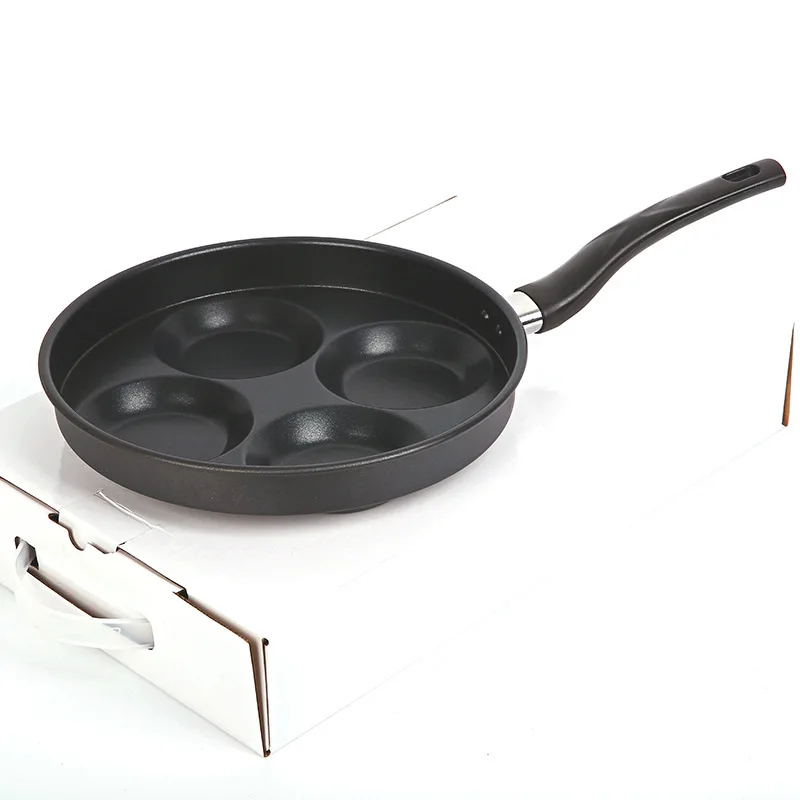 

Breakfast Frying Egg Pan Non-Stick Frying Pan Flat Bottom Household Mini Poached Egg Dumpling Pot Four Hole Saucepan