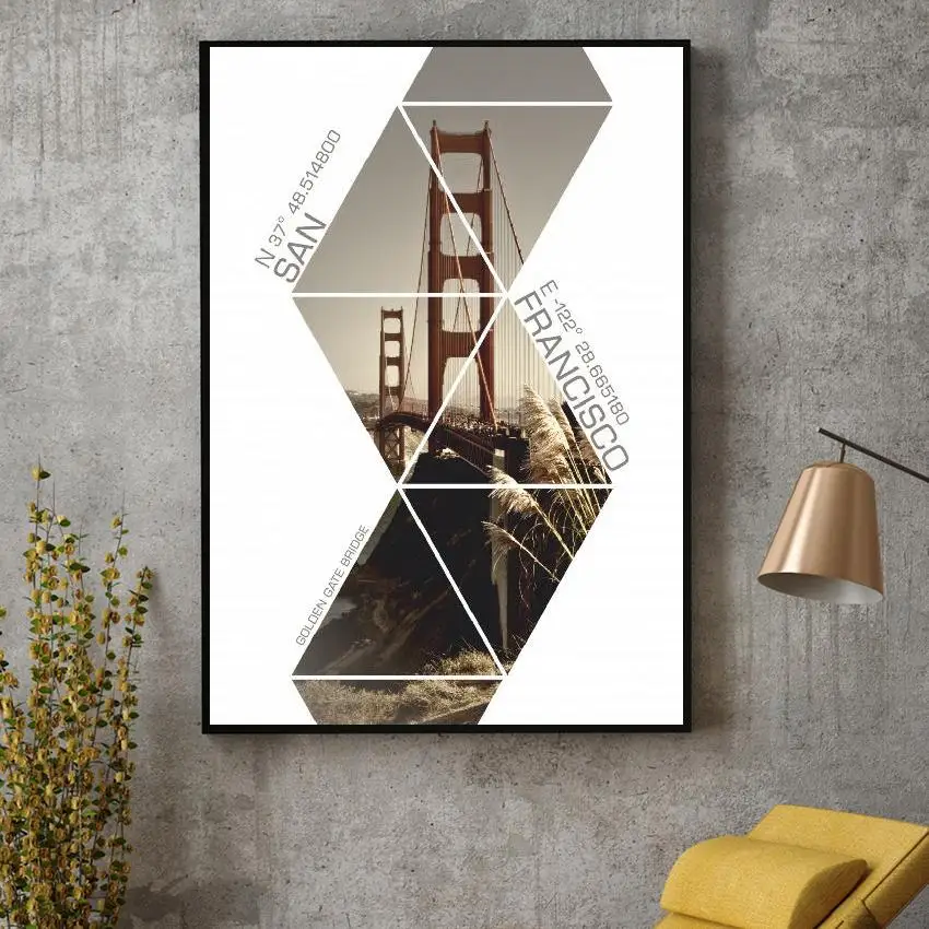 

Coordinates SAN FRANCISCO Canvas Painting Wall Art Pictures prints home decor Wall poster decoration for living room