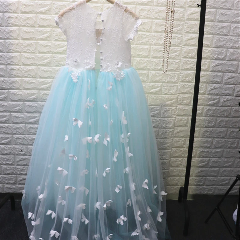 Детские длинные платья для выпускного бабочки девочек бутик вечерние бальные
