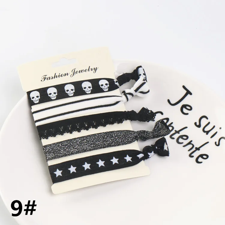 JCZ007-9 30 шт./60 шт./партия женские модные резинки для волос ярких цветов с принтом в Корейском стиле без коробки - Цвет: JCZ007-9