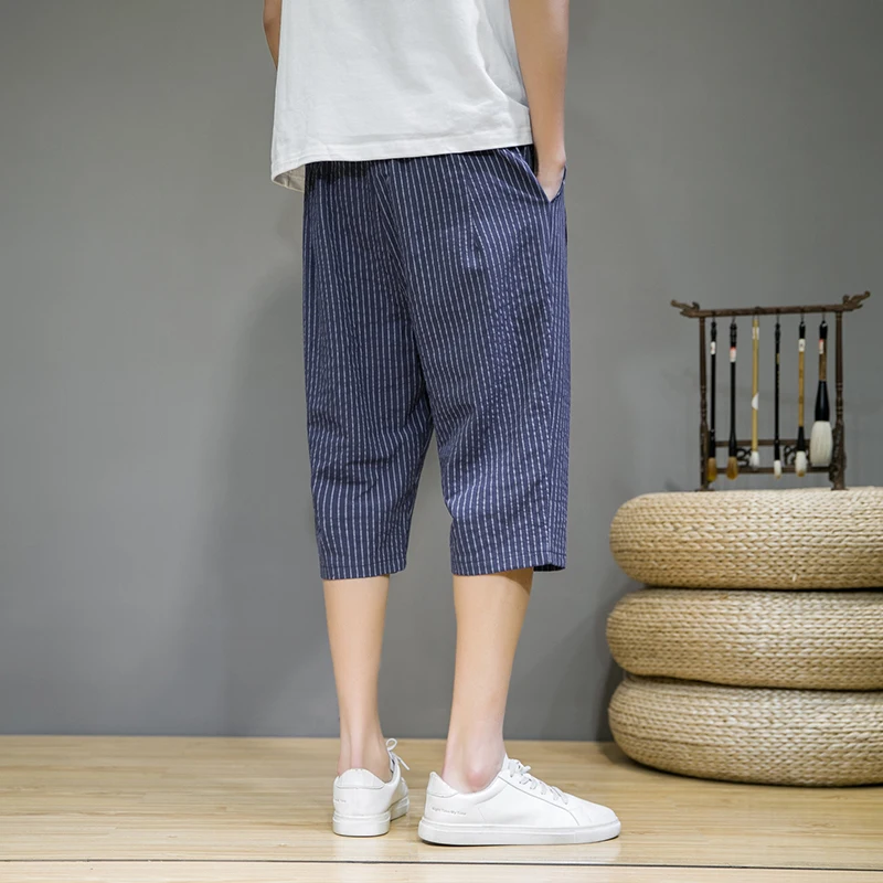 Брендовые повседневные хлопковые шорты льняные мужские летние Бермуды большого