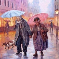 5d diy diamond painting old couple in the rain diamond embroidery full drill needlework mosaic crafts pattern home decor gift