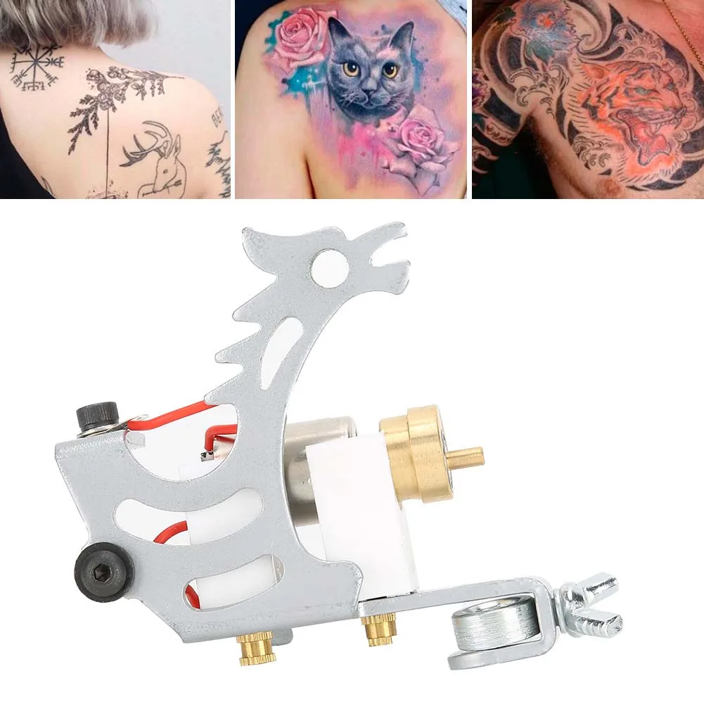 Тату машинка Серебристая В Форме Дракона мощная с мотором|Аксессуары для