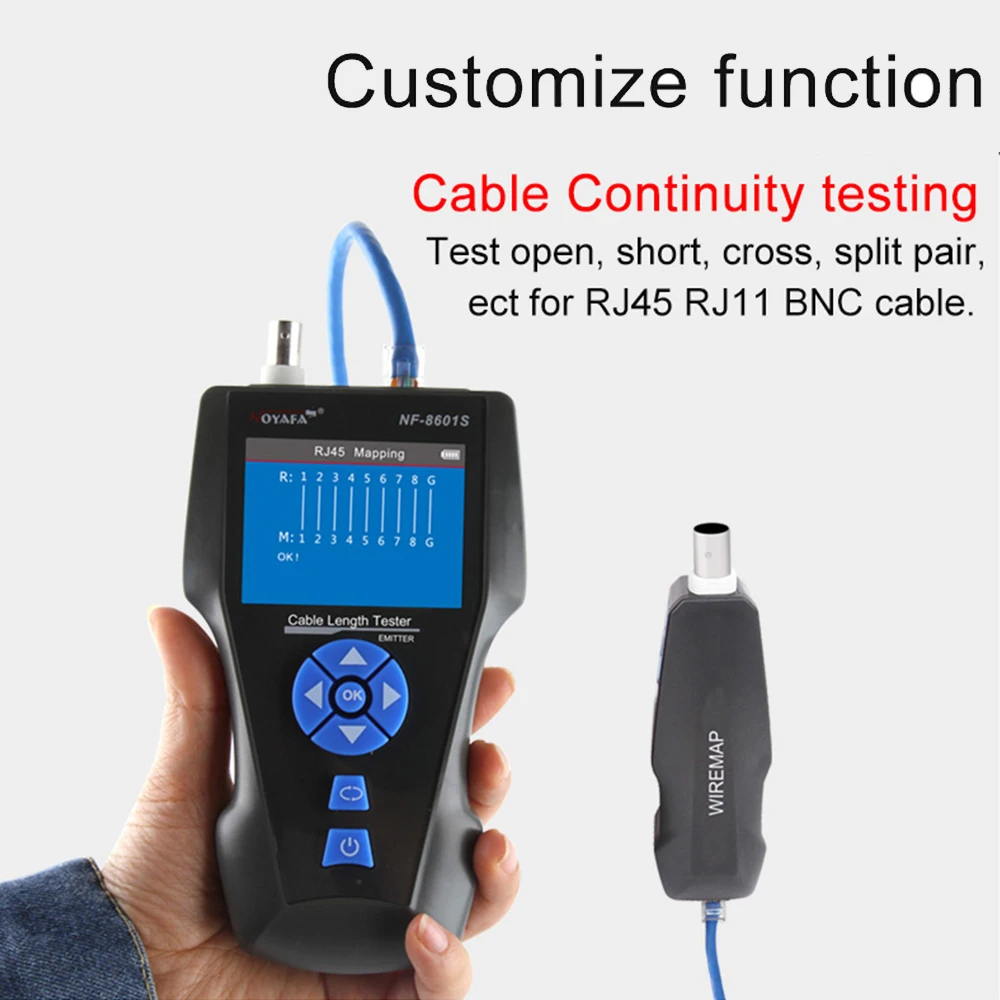 Noyafa NF-8601S POE Тесты er Многофункциональный повреждения кабеля в RJ11 &amp RJ45 BNC длина
