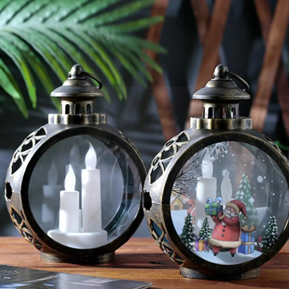 

LED Christmas Light House Santa Claus Lamp Night Light 2022 New Year Christmas Decorations For Home Window Display Ornament K9J3