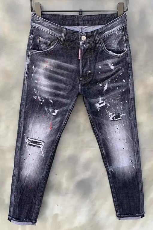 

WOMEN/men ripped New DSQ motorcycle jeans jacket men trousers 9919