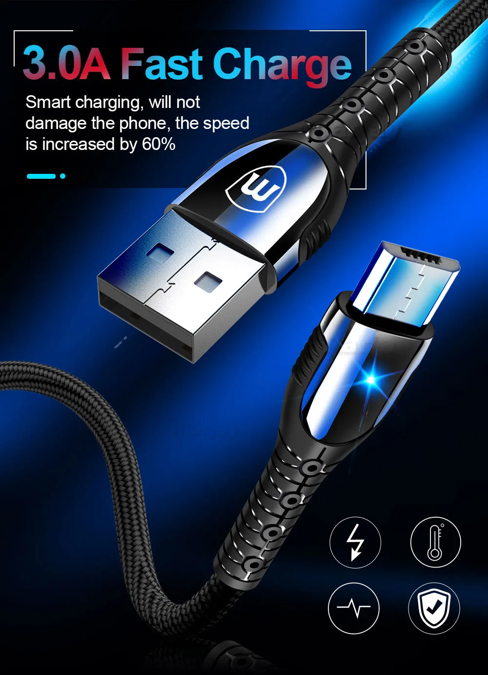 Marjay Micro USB кабель 2.4A быстрое зарядное устройство данных цинковый сплав кабель для samsung Xiaomi LG планшет мобильный телефон кабель Usb Micro Usb