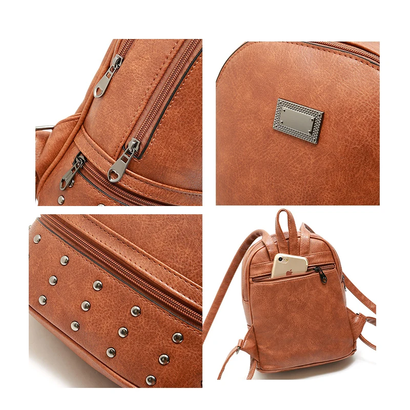 Женский винтажный рюкзак NEVENKA повседневный вместительный из искусственной кожи