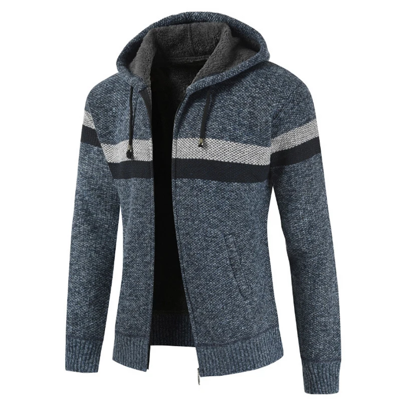 Мужской свитер 2019 Зимний толстый теплый кардиган с капюшоном Джемперы мужские