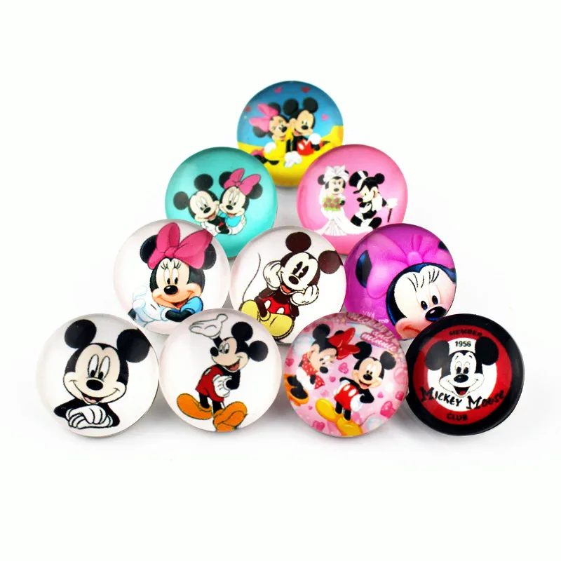 50 шт./лот микс 18 мм оснастка Ювелирное стекло Кнопка мультфильм фигура fit Кнопки