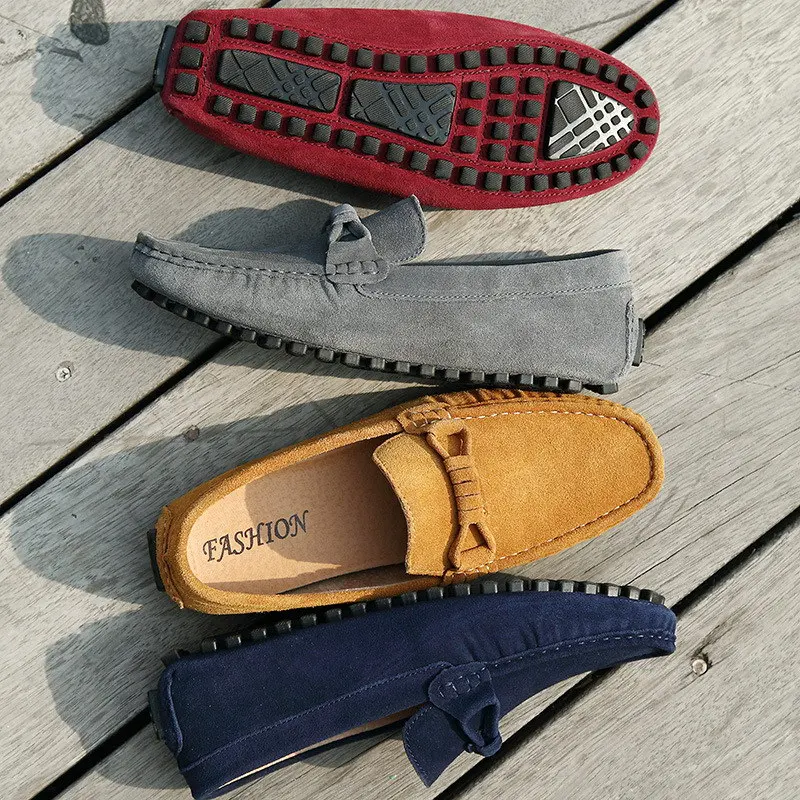 

ERRFC Hot Selling Designer Mens Red Loafer Shoes Fashion Suede Slip On Flats Nubuck Trending Moccasin Doug Zapatos Size 38-46