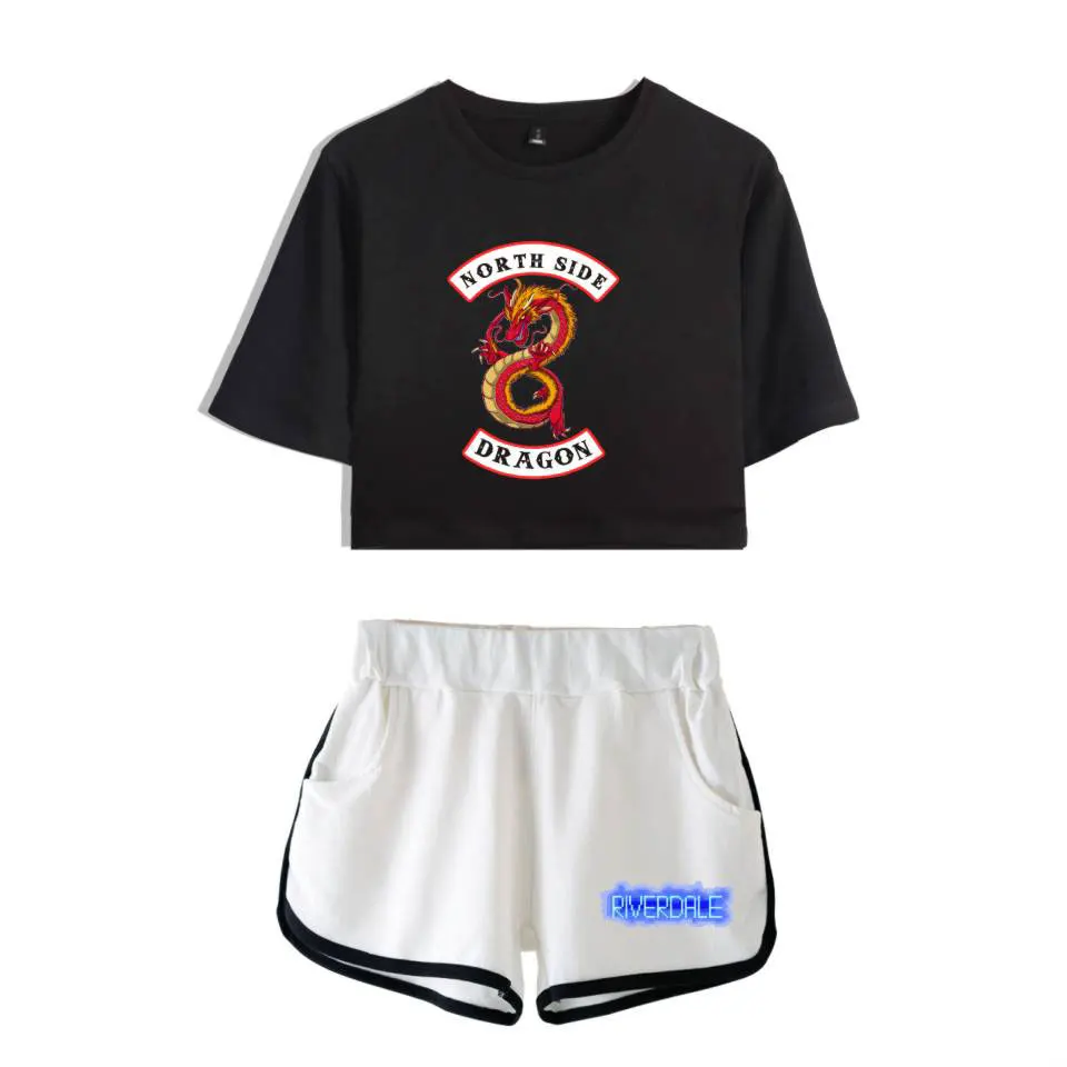 

2021 New Riverdale South Side Serpents Women Two-Piece Sets Cool Summer girls T-Shirts Tops+Shorts south side serpents Clothes