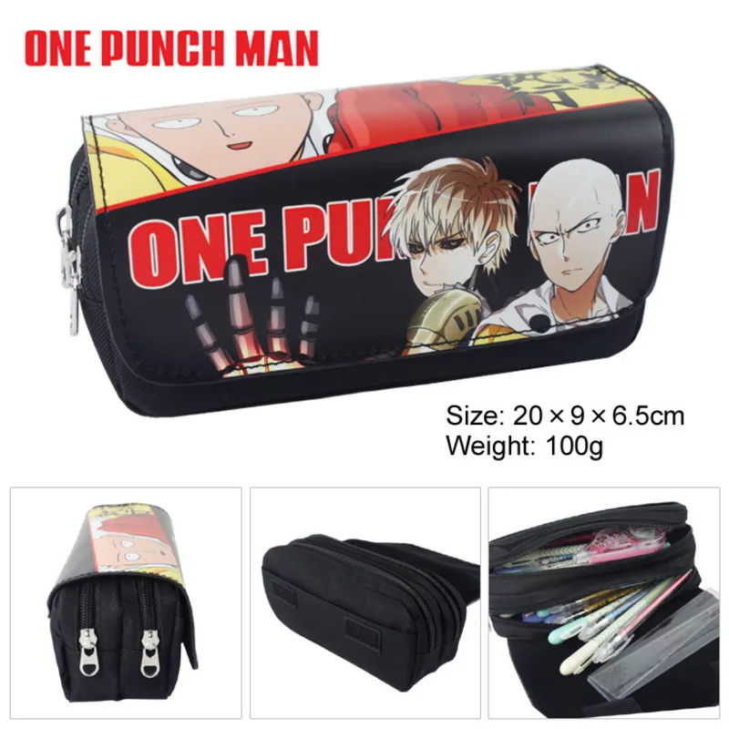 

Cute One punch Superm Large Capacity School Pencil Case Kawaii Double-layer Zipper Pencil Cases Pencil Bag Stationery For School
