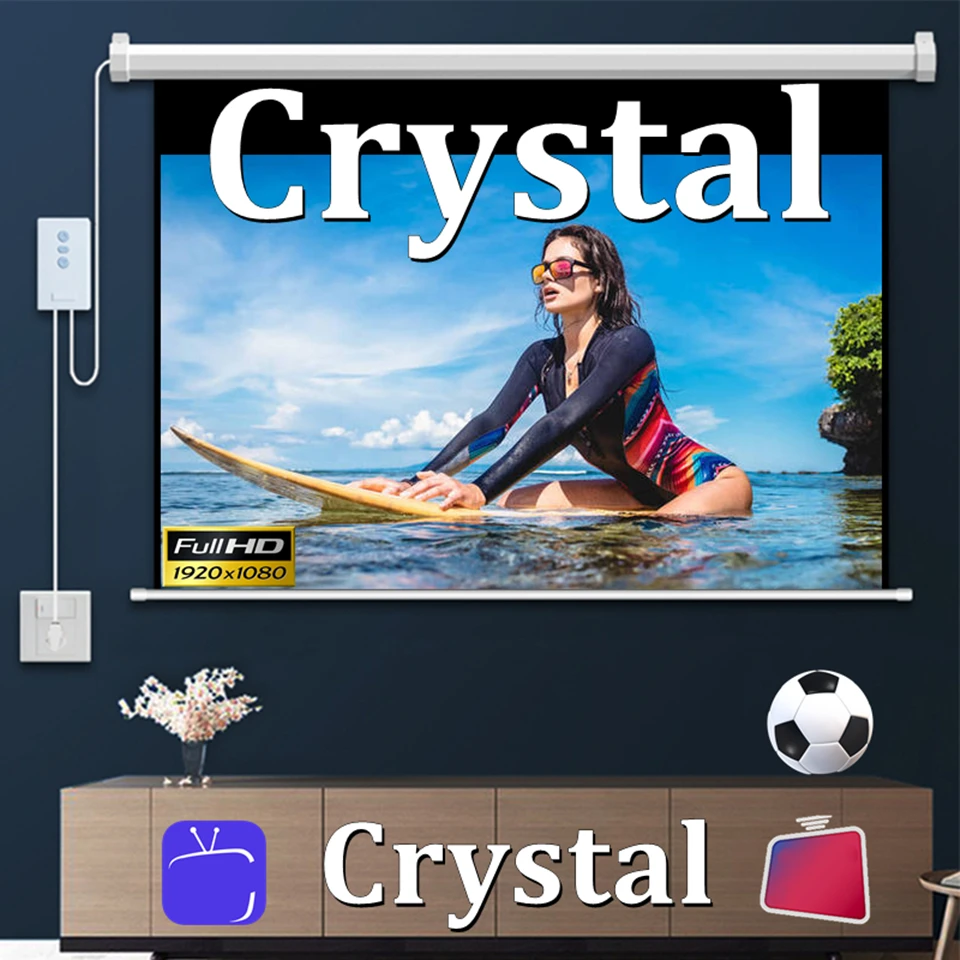 

Best Crystal Screen Accessories 16:9 4K Full HD 1080P Projector