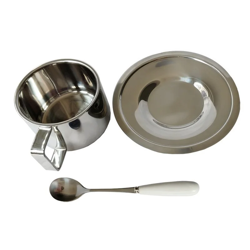 Изолированный набор кофейных чашек Эспрессо чашки из нержавеющей стали с