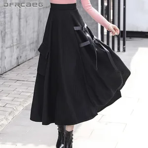 Элегантная плотная зимняя вязаная женская макси-юбка 2020, асимметричный свитер с высокой талией, длинная юбка, теплая Женская длинная серая юбка