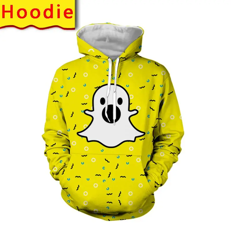 

Snapchat Hoodie Sweatshirt 3d Print Men Harajuku Pullover Cartoon Jacket Graphic Streetwear Anime Clothes