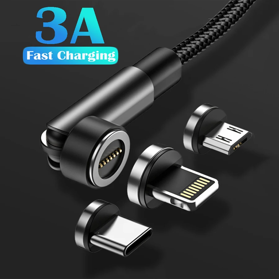 

540 Universal Data line Magnetic Cable Fast Charging Magnet Charger USB C Cable Mobile Phone Cable For iPhone xiaomi Android