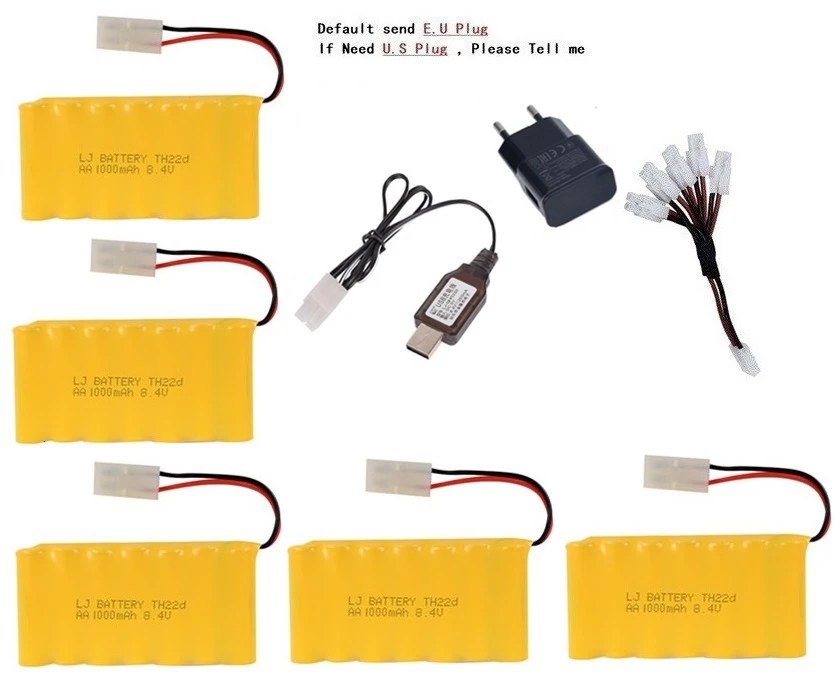 Модель M) Ni-CD 8,4 v 1000mah батарея+ 8,4 v зарядное устройство для радиоуправляемого игрушечного автомобиля Танк Поезд Робот Лодка пистолет AA 8,4 v перезаряжаемый аккумулятор - Цвет: Silver