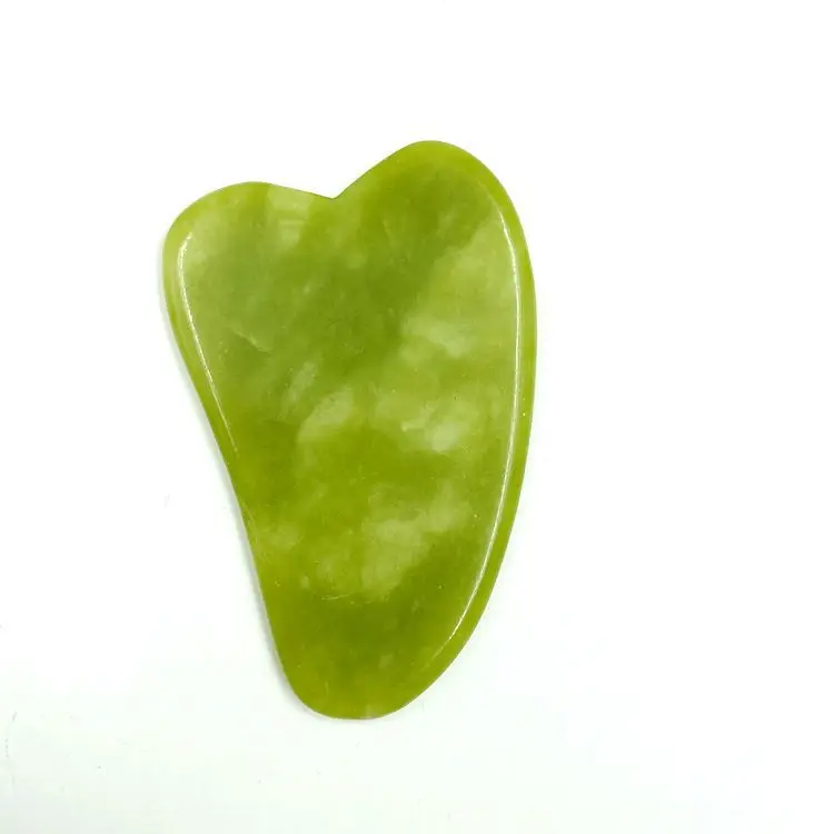 Зеленый натуральный нефрит Guasha скраппинг пластина Gua Sha массажер для лица