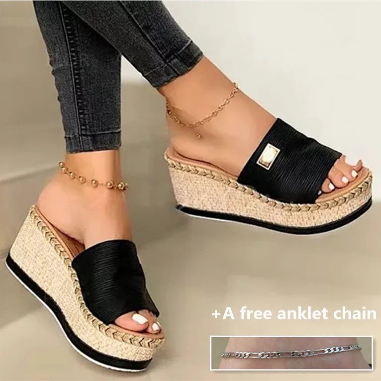 Сандалии женские на танкетке мягкие удобные босоножки Повседневная Уличная