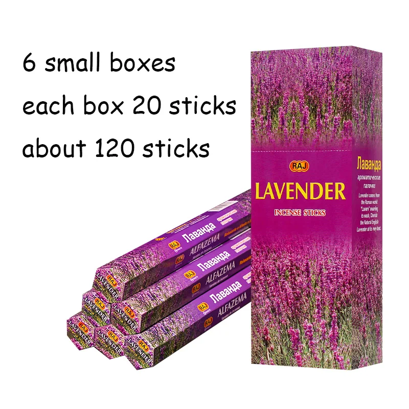 1 большая коробка Лавандовые индийские ароматические палочки 6/25 трубки