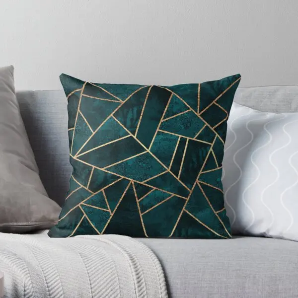 

Deep Teal Stone Printing Throw Pillow Cover Bedroom Fashion Bed Home Soft Square Throw Decorative Case Pillows not include