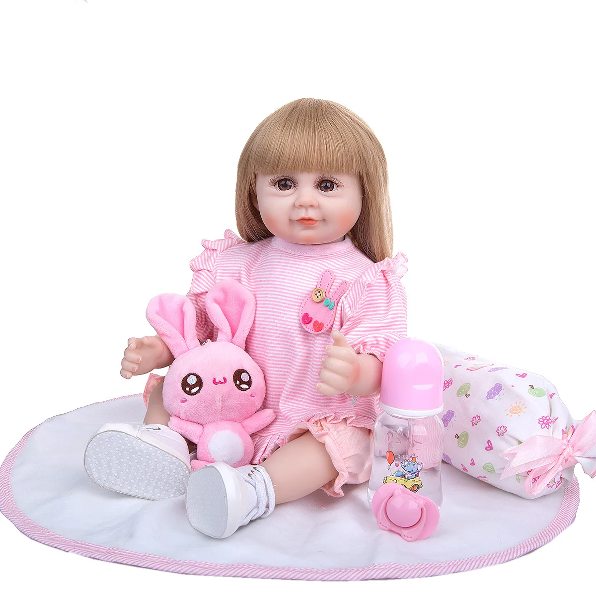 

18 Inch Reborn Baby Doll Realistic Bebe Collocation Model Doll Reborn Menina Toy for Children Birthday New Year Gifts for Girls