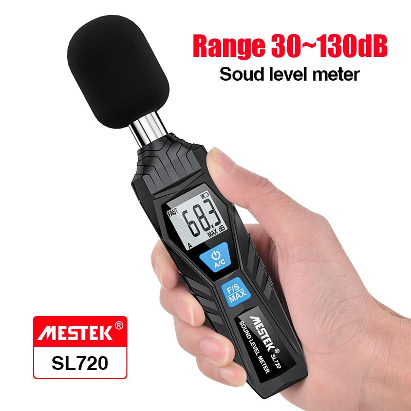 

Sound Meter SL720 Noise Tester Sound Detector Decible Monitor 30-130dB Audio Measuring Instrument Sound Level Indicator