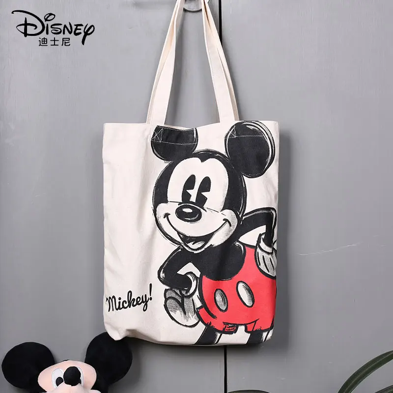 Disney Сумка Микки женская Холщовая Студенческая сумка через плечо Большая